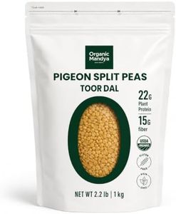 Organic Mandya Pigeon Split Peas (Toor Dal), Gluten-Free, Non-GMO, Plant-Based Protein, 2.2 lb (1 kg)