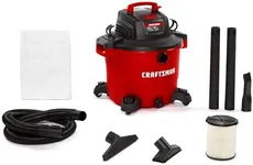 CRAFTSMAN 60 litre (16 Gallon) 6.5 Peak HP Wet/Dry Vac, Heavy-Duty Shop Vacuum with Attachments (CMXEVBE17595) - Ideal for Car Cleaning, Jobsite, Workshop, Wood Working and Other Projects