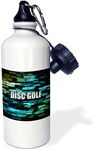 3dRose Disc Golf - Colorful Graphic Design of disc Golf Text in Space - Sports Water Bottle, 21oz (wb_173455_1)