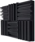 YGM Acoustic Foams® Line Diffuser Studio Absorption Foam Wall Panel, Charcoal Black, 12'' X 12'' X 2'' Broadband Sound Absorber - Periodic Groove Structure (Set of 9)