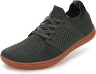 WHITIN Men's Extra Wide Width Trail Running Shoes Minimalist Barefoot Sneakers Size 14W Workout Fitness Zero Drop Cross Trainer Lifting Green Gum 48