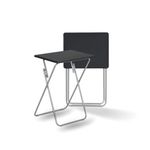 FurnitureR Folding TV Tray Table 2-PC Set - Small Foldable Snack Dinner Table for Eating PC Laptop Gaming Desk, Black