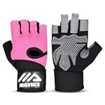 MAVIKS Workout Gloves for Men and Women Weight Lifting Gloves with Wrist Wrap Support for Gym Training Weightlifting Crossfit Pull Ups Exercise Gym Gloves (Pink, Small)