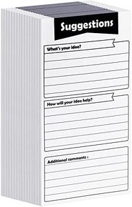 Pajean 400 Sheets Suggestion Cards Comment Cards Suggestion Slips Complaint Cards for Suggestion Box with Lock Feedback Box Cards Continuous Improvement Cards for Customer Complaints (Black)