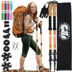 Hiker Hunger Outfitters Trekking Poles - Collapsible Walking Sticks for Hiking, Nordic, Wading, & Balance - Lightweight Aluminum Adjustable Hiking Poles - Hiking Sticks for Women Men Kids & Seniors