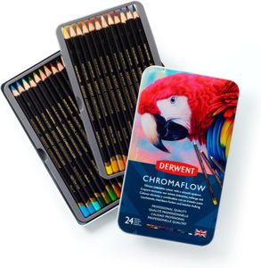 Derwent Chromaflow Colored Pencils Set, 24 Tin