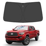 Windshield Sunshade Custom for Toyota Tacoma 2023 2022 2021 2020 2019 2018 2017 2016 Reflective Heat Sun UV Protector Foldable Front Window Shade Upgrade Accessories