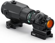 Feyachi M38 5X Magnifier Combo Kit with RS-23 Red Dot Sight, 1 x 22mm Red Dot Scope & Magnifier Built-in Flip Mount Combo