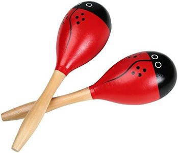 Maracas, Wooden Shaker Musical Percussion Instrument for Adult Kids Babies Toddlers, Ladybird