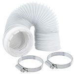 SPARES2GO 4m Vent Hose + Adapter Compatible with Whirlpool Tumble Dryer 2 x Pipe Clamp Clips