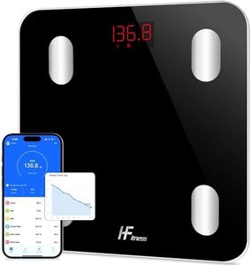 HFitness 19metrics Bluetooth Smart Scale, Bathroom Body Weight Scale with App, Body Composition Monitor for BMI, Body Fat Control, Muscle Mass, Digital Wireless Scale for iOS & Android