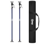 XINQIAO Support Pole, Steel Telescopic Quick Support Rod Adjustable 3rd Hand Support System, Supports up to 154 lbs Construction Tools for Cabinet Jacks Cargo Bars Drywall Support (Blue, Long-2 Rod)