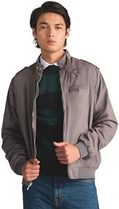 Members Only Men's Big & Tall Classic Iconic Racer, Slim Fit Jacket (Grey, 5XL)