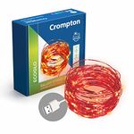 Crompton Galaxy Decoration Copper USB Powered String Fairy Lights with 100 Led Light (10 Meters / 32 Feet, Red, Pack of 1)