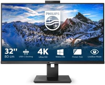 Philips 329P1H - 32 Inch 4K UHD Monitor, 60Hz, 4ms, IPS, USB-C Dock, WebCam, Speakers , Height Adjust (3840 x 2160, 350 cd/m² HDMI / DP 1.4 / USB-C)