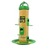 Skybeings Plastic Large Bird Feeder | 6 Feed Nozzles | 30cm Height | 900gram Bird Food Capacity | Hanging Bird Feeder for Balcony | Bird Food Feeder | Garden Outdoor Hanging Bird Feeder | 1 psc Green