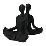 Bloomingville Cast Iron Yoga Figure, Set of 2, Black Bookends, 5" L x 3" W x 6" H