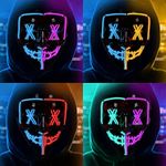 LED Purge Masks - 4 Pack Scary Halloween Costume Masks with LED Lights