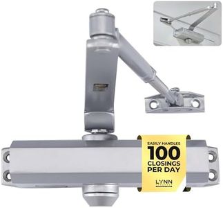 LYNN HARDWARE Medium Duty Automatic Door Closer (Silver) - Highly Durable Cast Aluminum, Commercial or Home Use, Adjustable Speed Controls, 3 Mounting Options, 3 Hour Fire Rated (DC6003 Model)