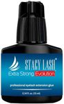 Extra Strong Evolution Eyelash Extension Glue Stacy Lash (0.34 fl.oz/10 ml)/1-2 Sec Dry/Retention – 8 Weeks/Professional Supplies/Black Adhesive