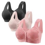 My Recent Orders Outlet Stores 3PC Front Closure Bras for Older Women 2024 New Lace Bra Push Up Breathable Front Button Bralette Comfy Sleep Bras Brand Products Store