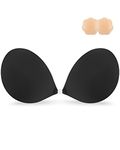 Niidor Sticky Bra Backless Invisible Stick on Bra Strapless Women's Adhesive Bras Ladies Invisible Bras Black