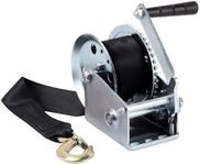 CROWNSHOP Heavy Duty Hand Winch 1000lbs Geared Hand Winch Manual Hand Winch Boat Trailer Caravan Puller Strap Marine Puller Tool with 6m Cable and 550kg Capacity