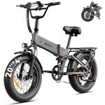 Jasion X-Hunter Foldable Electric Bike, 1400W Peak Motor, 30MPH 70+ Miles Ebike, 624WH Removable Battery, Full Suspension Ebike for Adults, 20''*4 Fat Tire Bicycle for Commute,Snow,Mountain,Blue+White