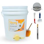 SunVara Honey Bucket with Gate 5 Gallon Kit - Stainless Steel Double Layer Strainer, Uncapping Knife Honey Scrapper Tool Beekeeping Equipment, Honey Extractor Equipment, Bee Supplies