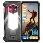 Ulefone RugKing 5 Pro Rugged Smartphone Android 16, 20000mAh, 256GB/2TB TF, 64MP+20MP Night Vision, 6.78" FHD+ Corning Glass, 3-Card Slot, Super Torch 4G Cell Phones Unlocked, Camping Light, NFC