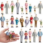 Namalu 14 Pcs 1: 25 Scale Miniature People Figurines Mini Architectural Plastic Figurines Dollhouse People Mini People Figures Painted Standing and Seat People for Miniature Scenes