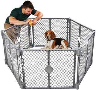 North States MyPet Petyard: 5.5 Ft. Wide Customizable Folding Dog Playpen Indoor/Outdoor. Made in USA. 6-Panel Puppy Playpen. Freestanding Play Pen Dog Gate 26" Tall, Fieldstone