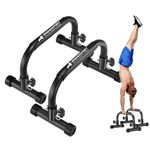 RHINOSPORT Parallettes Bars Dip Calisthenics Push Up Bars 10.2 in High 300Kg/661lbs Weight Capacity Strength Training Home Gym Workouts Calisthenics Equipment [19.6x10.2x10.2 in] Black