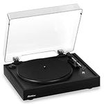 Electrohome Montrose Vinyl Record Player 2-Speed Belt-Drive Turntable, with Audio-Technica Stylus, Speed Control Motor, Built-in Preamp, Wood Plinth, Anti-resonant Platter, Auto-Stop (RR35B)