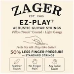 Zager Easy Play Pillow Touch Coated Guitar Strings - Acoustic Guitar Strings - 80/20 Bronze - For 6 String Guitar - Deep Bright Projecting Tone - Custom Light Gauge - Pack of 1