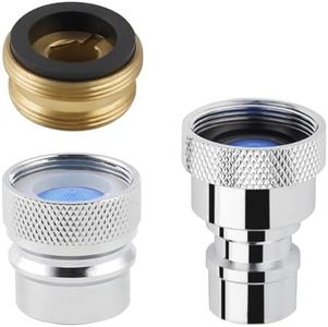 Hygie Rinse 2pcs Portable Dishwasher Faucet Adapter, Sink Faucet Adapter Connection for Dishwasher, Can Be Used As Faucet Aerator, 15/16-27 Male Outside and 55/64-27 Female Inside, Chrome