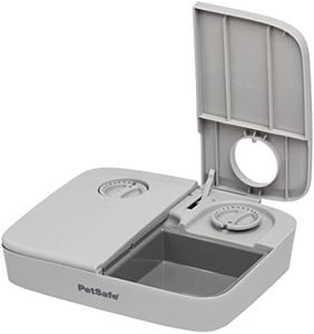 PetSafe 2 Meal Automatic Feeder, Built-in Timers, BPA Free Food Bowl, Suitable for Dry Food,Grey
