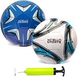 Xcello Sports Size 3 Soccer Ball 2 Pack (Blue/Silver, White/Blue) w/Pump