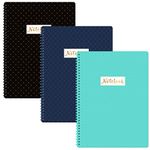 A4 Notebook - 3 Pack Lined Notebook A4 with Premium Paper, Wirebound, Easily Tear Off, College Ruled Journal, 29.6 X 23 cm,