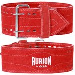 Aurion by 10club Sued Leather Powerlifting Gym Belt-Medium | Weight Lifting Belt for Heavy Workout for Men & Women | Professional Heavy Weight Lifting Belt - Maroon For Daily workout
