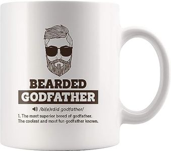 Panvola Bearded Godfather Definition Mug Gift From Godchild Godson Goddaughter Christening Baptism Father's Day Appreciation Beard Lover Men Ceramic Coffee Cup 11 oz White