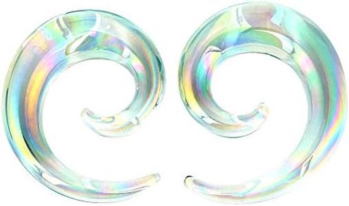 Oyaface Glass Ear Tapers Plugs 2G-16mm Handmade Hanger Gauges Piercing Jewelry Set, Glass