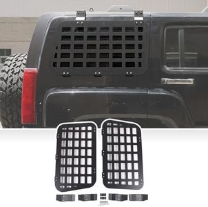 Rear Window Molle Panel for Hummer H3 2005-2009 Modular Storage Panel System Rear Window Storage Panel Kit Rear Trunk Side Window Shelf Debris Rack Trunk Storage Panel Exterior Luggage Storage Carrie