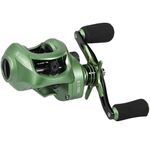 Sougayilang Fishing Baitcasting Reel, Baitcaster Fishing Reels with 9+1BB,Magnetic Braking System- Green- Left