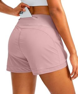 Women's Running Shorts High Waisted Quick-Dry 3 Inch Gym Workout Athletic Shorts for Women with Zipper Pocket(Pink, XXL)