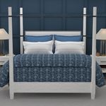 Trident Bedsheet Set, Classic Mood Indigo 100% Cotton King Size Bedsheet for Double Bed, Superior Softness, 200 Thread Count, 1 Bedsheet & 2 Pillow Covers - Marina