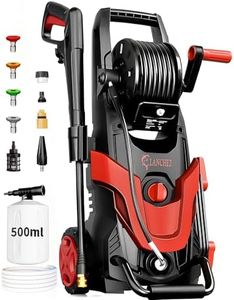 2026Upgraded Pressure Washer 4800PSI w/4 Quick Connect Nozzles, Inlet Hose & Filter&500ML Soap Tank, High Cleaning Machine for Cars/Fences/Driveways/Patios/Home Cleaning,Red
