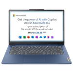 Lenovo IdeaPad Slim 3 | 14 inch Full HD Laptop | Intel N100 | 4GB RAM | 128GB SSD | Windows 11 Home in S mode | Microsoft 365 Personal | Abyss Blue