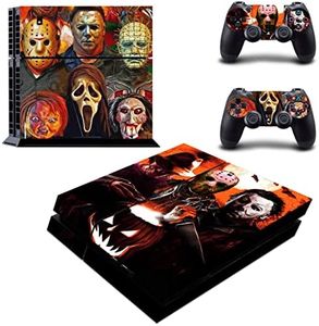 Vanknight Vinyl Decal Skin Stickers Cover Set Horror Skin for Regular PS4 Console Controllers Halloween Ghost Jason Michael