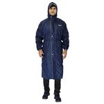 THE CLOWNFISH Men and Women Reversible Waterproof Polyester Raincoat with Adjustable Hood and Reflector at Back for Night Visibility (Blue,Free Size)